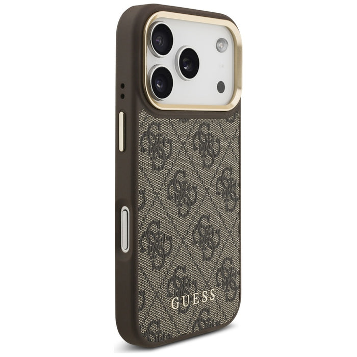 Калъф Guess 4G с портфейл Magsafe за iPhone 17 Pro - кафяв