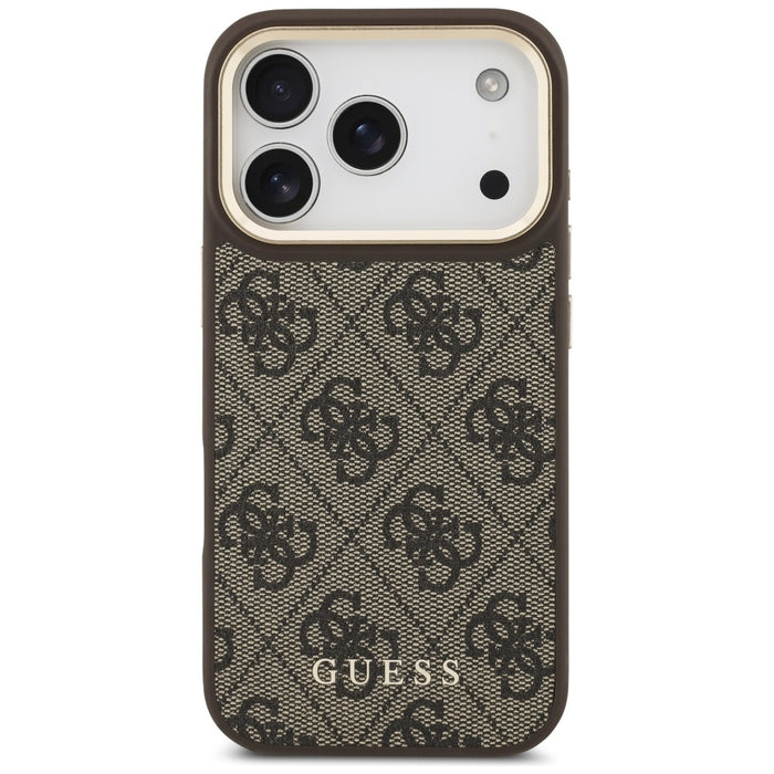 Калъф Guess 4G с портфейл Magsafe за iPhone 17 Pro - кафяв