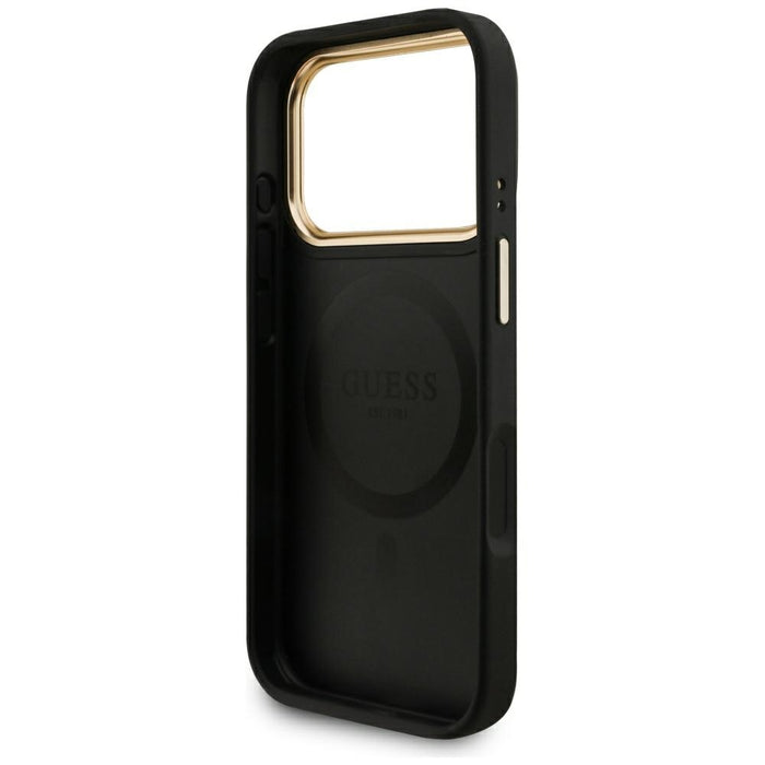 Калъф Guess 4G с портфейл Magsafe за iPhone 17 Pro - черен