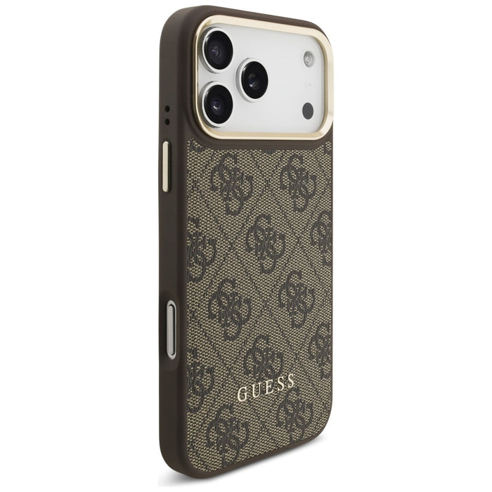 Калъф Guess 4G с портфейл Magsafe за iPhone 17 Pro Max - кафяв