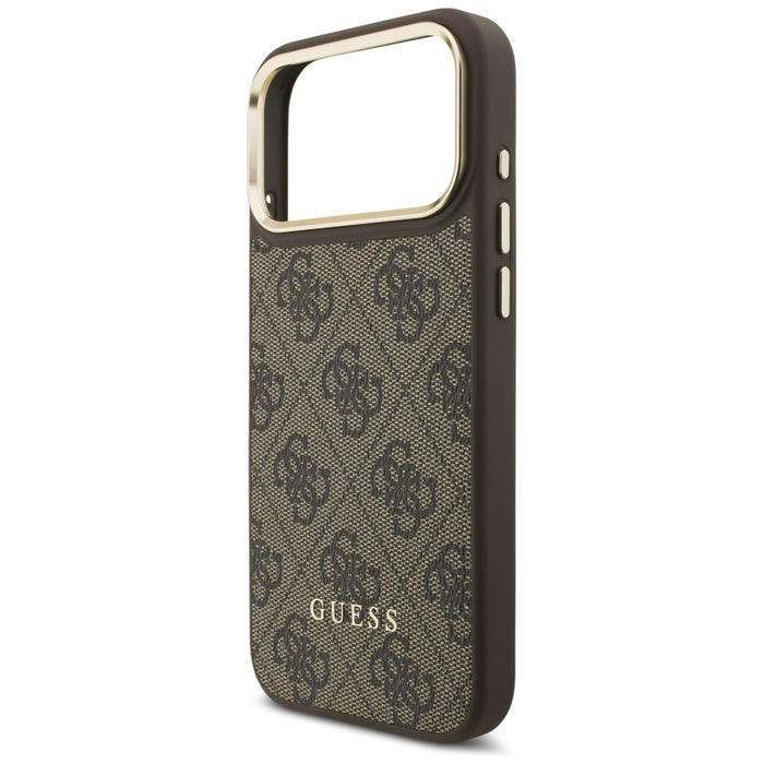 Калъф Guess 4G с портфейл Magsafe за iPhone 17 Pro Max - кафяв