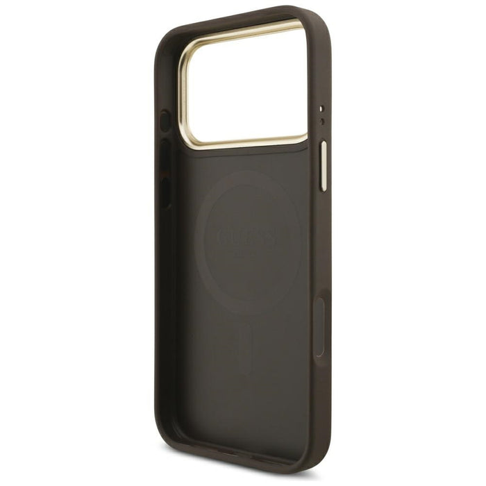 Калъф Guess 4G с портфейл Magsafe за iPhone 17 Pro Max - кафяв
