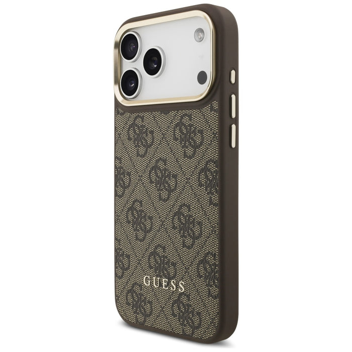 Калъф Guess 4G с портфейл Magsafe за iPhone 17 Pro Max - кафяв