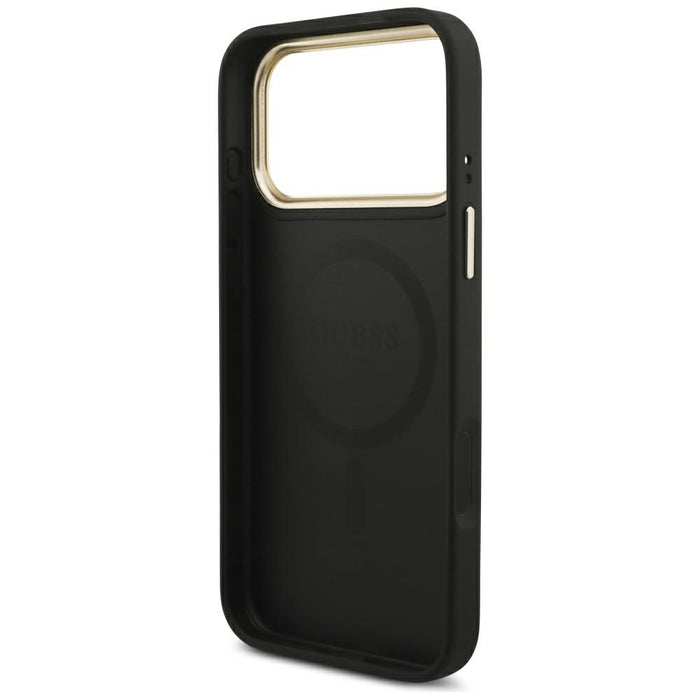 Калъф Guess 4G с портфейл Magsafe за iPhone 17 Pro Max - черен