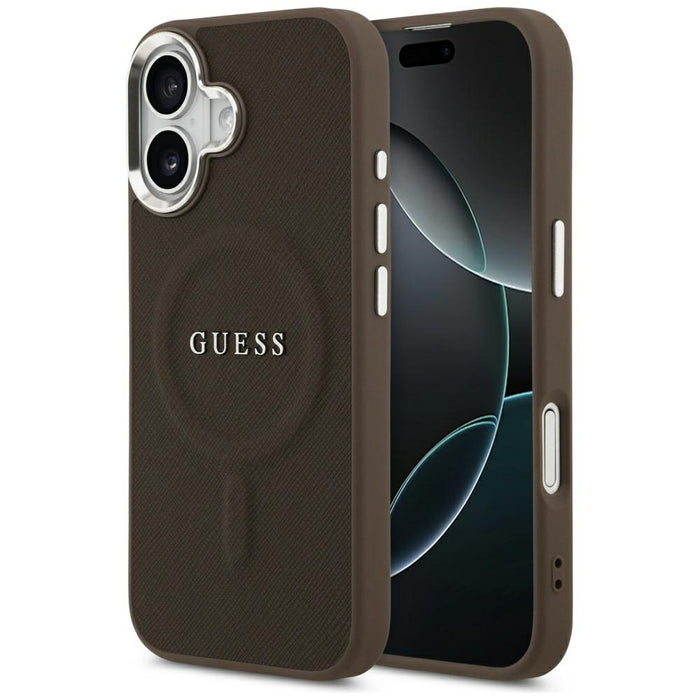 Калъф Guess Classic Logo MagSafe за iPhone 17 - кафяв