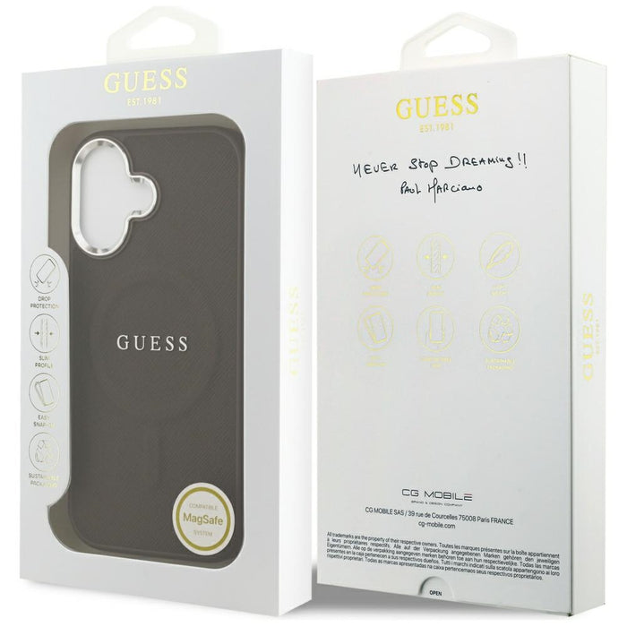 Калъф Guess Classic Logo MagSafe за iPhone 17 - кафяв