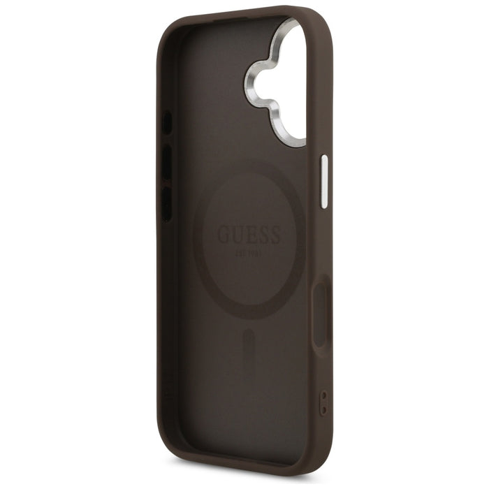 Калъф Guess Classic Logo MagSafe за iPhone 17 - кафяв
