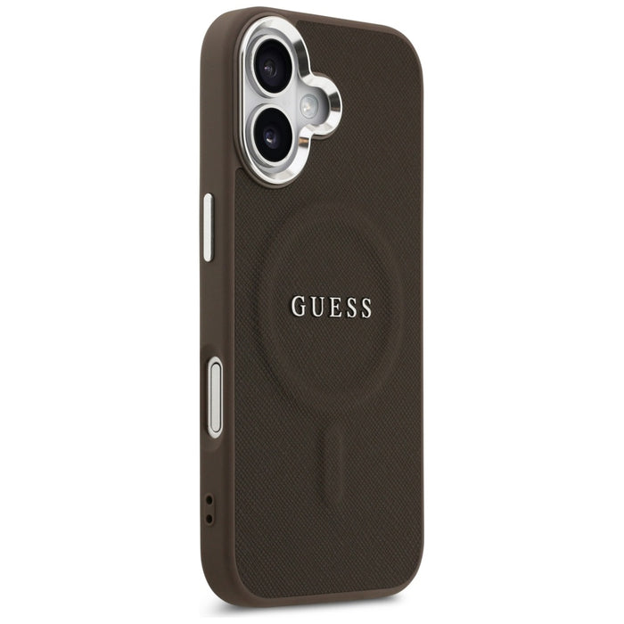 Калъф Guess Classic Logo MagSafe за iPhone 17 - кафяв
