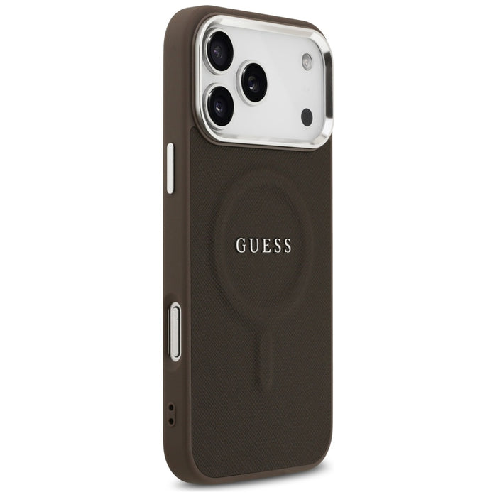 Калъф Guess Classic Logo MagSafe за iPhone 17 Pro - кафяв