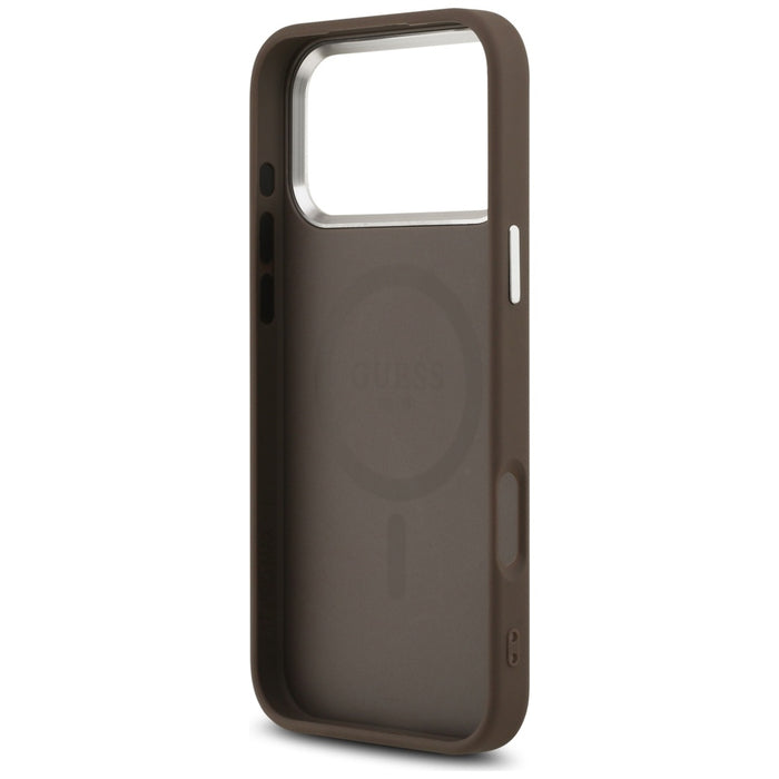Калъф Guess Classic Logo MagSafe за iPhone 17 Pro - кафяв