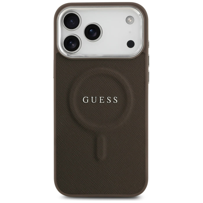 Калъф Guess Classic Logo MagSafe за iPhone 17 Pro - кафяв