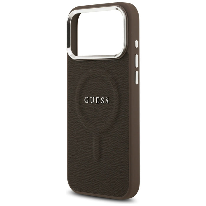 Калъф Guess Classic Logo MagSafe за iPhone 17 Pro - кафяв