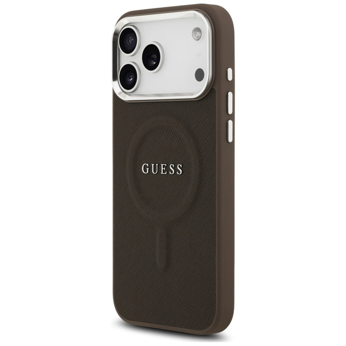 Калъф Guess Classic Logo MagSafe за iPhone 17 Pro - кафяв