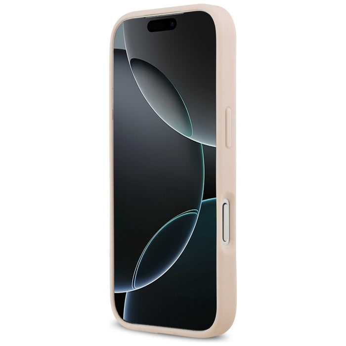 Калъф Guess Grained Flowers Classic Logo MagSafe за iPhone 17 Pro Max - розов