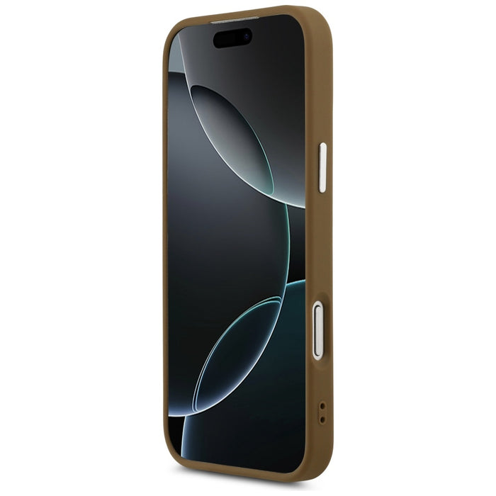 Калъф Guess Triangle Logo MagSafe за iPhone 17 Pro - кафяв