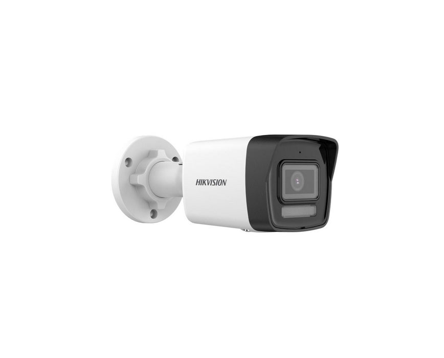 HikVision 4 MP Smart Hybrid Light Fixed Bullet Network Camera, 4 mm, F1.6, IR, Бяла светлина до 30m, H.265+, IP67, вграден микрофон, 12Vdc/PoE 6.5W