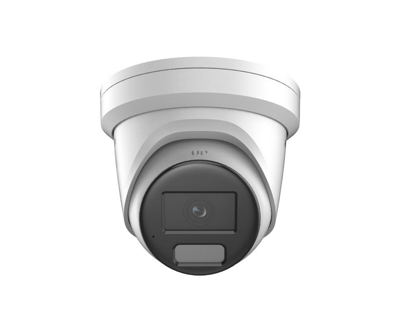HikVision 4 MP Smart Hybrid Light with ColorVu Fixed Turret Network Camera, 4 mm, F1.0, IR, Бяла светлина до 30m, H.265+, IP67, вграден микрофон, вграден слот за карта с памет (до 512 GB), 12Vdc/PoE 6W