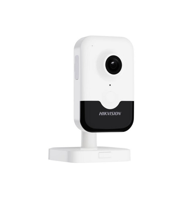 HikVision 4 MP Indoor Audio Fixed Human Body Detection Cube Network Camera, 2.8 mm, F1.6, IR до 10m, H.265+, Digital WDR, вграден микрофон, вграден високоговорител, вграден слот за карта с памет (до 512 GB), 12Vdc/PoE 4.56W