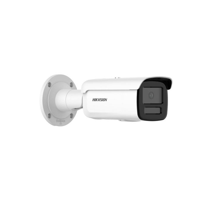 HikVision 4 MP Smart Hybrid Light with ColorVu Fixed Bullet Network Camera, 4 mm, F1.0, IR, Бяла светлина до 60m, H.265+, IP67, вграден слот за карта с памет (до 512GB), 12Vdc/PoE 9 W