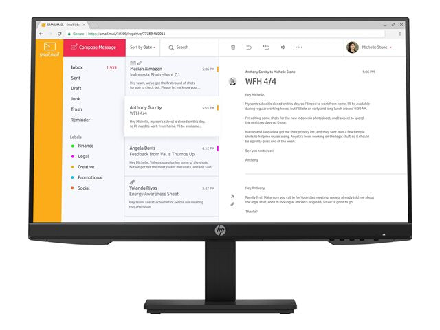 HP P24 G4 23,8-инчов монитор IPS FHD 1920x1080 16:9 1000:1 250cd/m2 5ms GtG 1xVGA 1xDisplayPort 1xHMDI