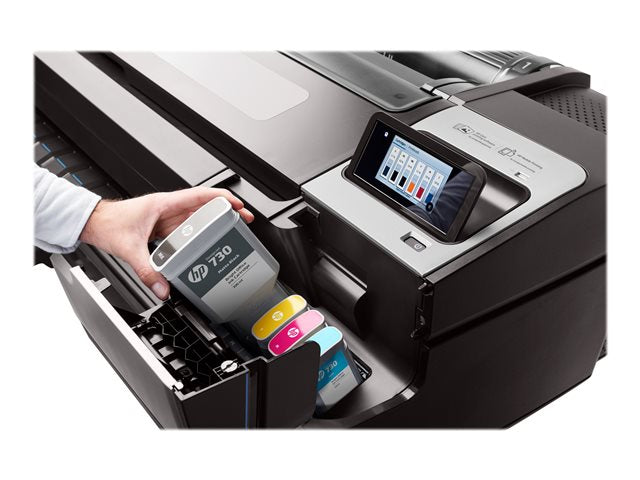 HP DesignJet T1700dr PostScript 44-инчов широкоформатен принтер цветен мастилено-струен 1118x1676 mm 0,55 мин/страница капацитет: 2 ролки LAN USB нож