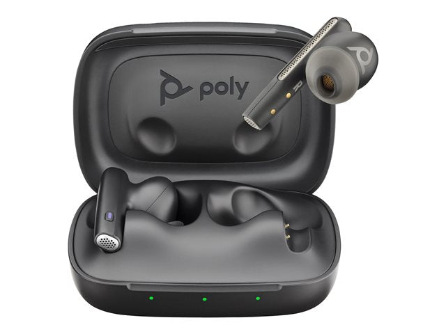 Слушалки HP Poly Voyager Free 60 UC M Carbon Black + адаптер BT700 USB-A + калъф за основно зареждане