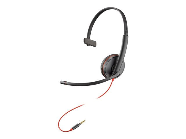 HP Poly Blackwire 3215 Headset on-ear wired 3.5mm jack black за Skype за бизнес, оптимизиран за UC Avaya Cisco Jabber