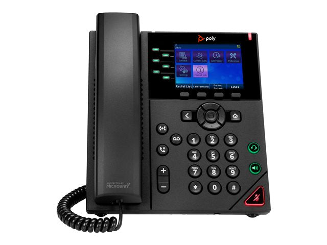 HP Poly OBi VVX 350 6-линий IP телефон и PoE-активиран със захранване EMEA - INTL English Loc Euro щепсел