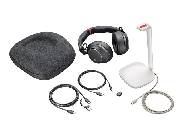 Слушалки HP Poly Voyager Surround 85 UC USB-C + USB-C/A адаптер + Поставка за зареждане
