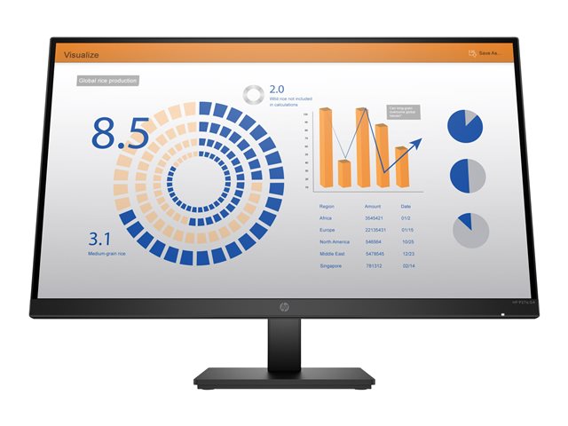 HP P27q G4 27 инча IPS QHD 2560x1400 16:9 300cd/m2 1000:1 5ms GtG 1xHDMI 1xVGA Регулиране на височината Черно 3Y война. (EN)