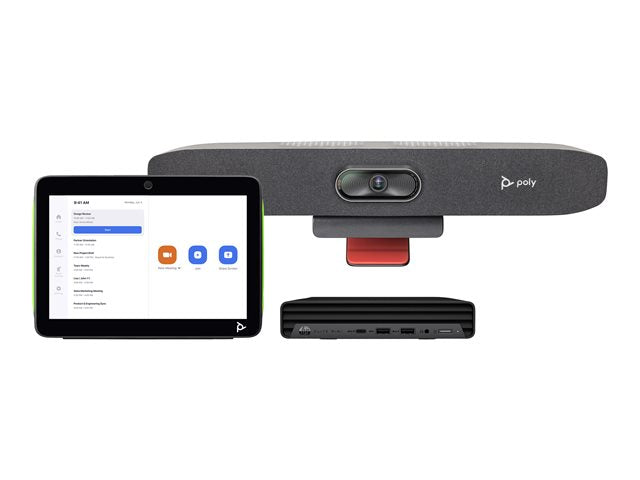 HP Poly Studio Small Room Bundle for Zoom Rooms Studio R30 USB Video Bar и HP PC w/TC10 UUF