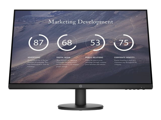 HP P27v G4 27-инчов IPS монитор FHD 1920x1080 16:9 300cd/m2 1000:1 5ms GtG 1xHDMI1.4 1xVGA Черен 3Y War. (EN)