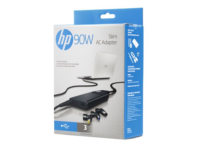 HP 90W тънък с USB адаптер