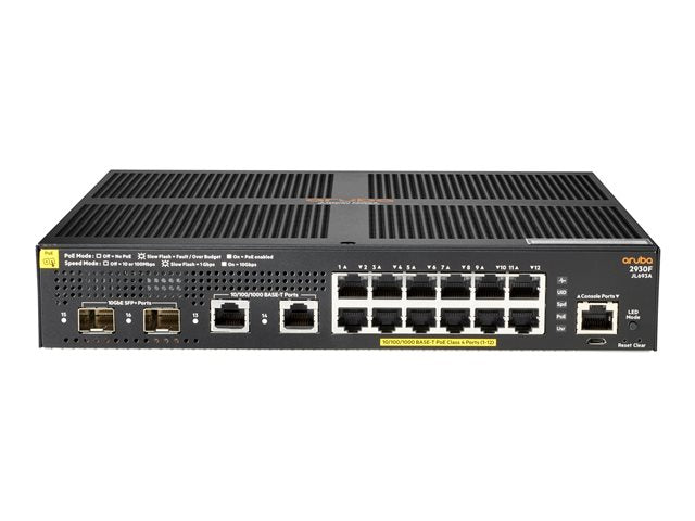 HPE Aruba Switch 2930F 12G PoE+ 2G/2SFP+