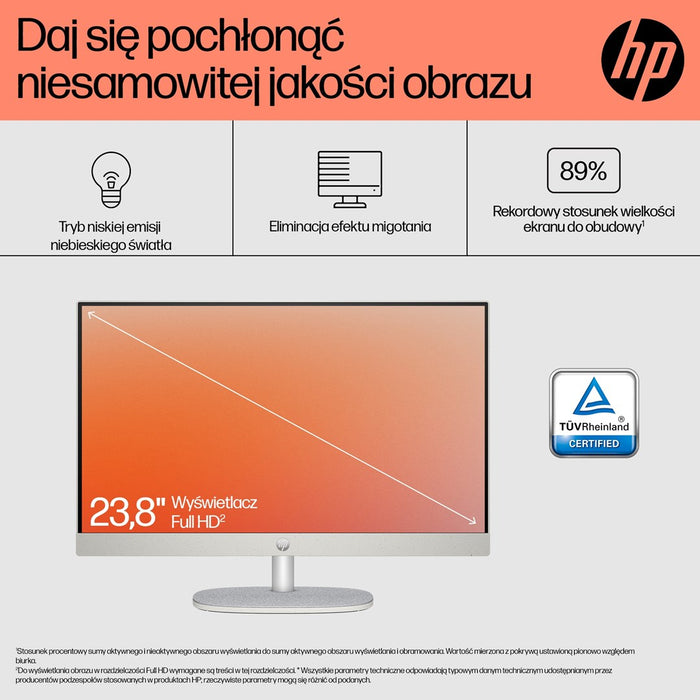 HP 24-cr0312nw AMD Ryzen™ 5 7520U 60,5 cm (23,8") 1920 x 1080 px All-in-One PC 16 GB LPDDR5-SDRAM 512 GB SSD Windows 11 Home Wi-Fi 6 (802.11ax) Бял