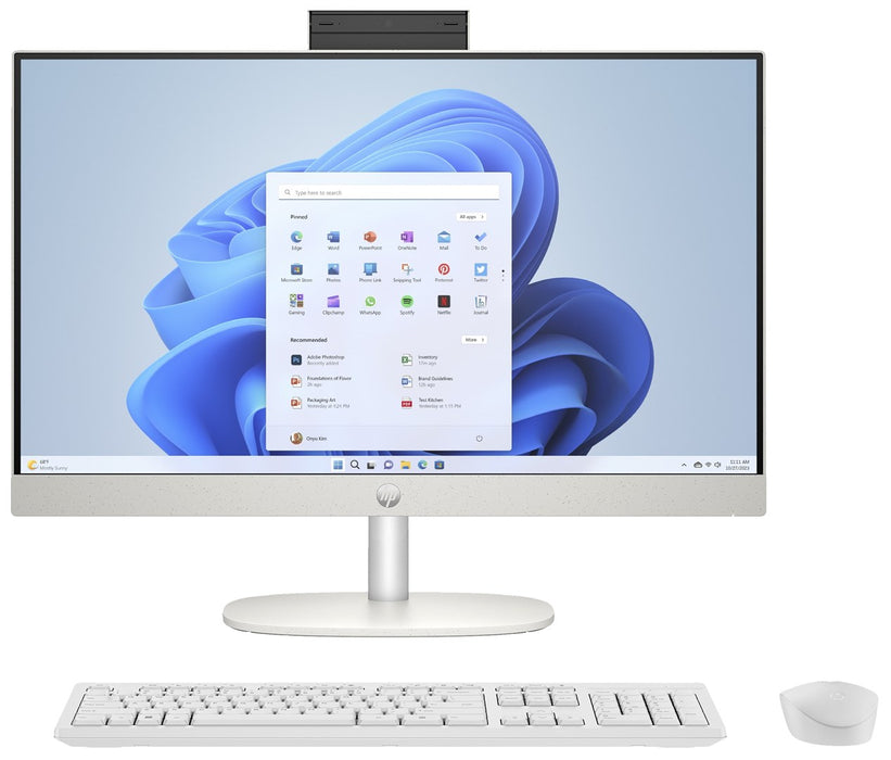 HP 24-cr0312nw AMD Ryzen™ 5 7520U 60,5 cm (23,8") 1920 x 1080 px All-in-One PC 16 GB LPDDR5-SDRAM 512 GB SSD Windows 11 Home Wi-Fi 6 (802.11ax) Бял