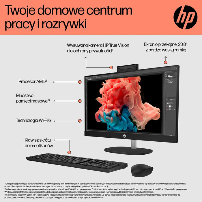 HP 24-cr0312nw AMD Ryzen™ 5 7520U 60,5 cm (23,8") 1920 x 1080 px All-in-One PC 16 GB LPDDR5-SDRAM 512 GB SSD Windows 11 Home Wi-Fi 6 (802.11ax) Бял