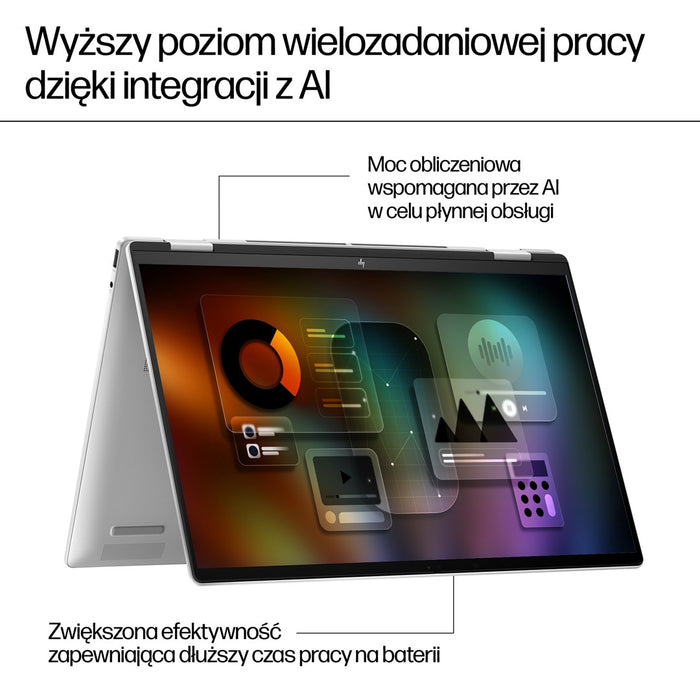 HP ENVY x360 16-ac0013dx Intel Core Ultra 5 125U Hybrid (2-in-1) 40,6 cm (16") WUXGA сензорен екран 16 GB LPDDR5-SDRAM 512 GB SSD Wi-Fi 6E (802.11ax) Windows 11 Home AI PC Сребрист Нов преопакован/преопакован