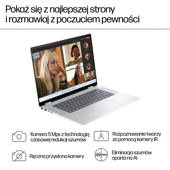 HP ENVY x360 16-ac0013dx Intel Core Ultra 5 125U Hybrid (2-in-1) 40,6 cm (16") WUXGA сензорен екран 16 GB LPDDR5-SDRAM 512 GB SSD Wi-Fi 6E (802.11ax) Windows 11 Home AI PC Сребрист Нов преопакован/преопакован