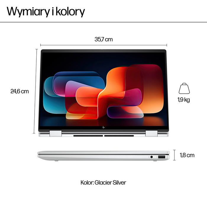 HP ENVY x360 16-ac0013dx Intel Core Ultra 5 125U Hybrid (2-in-1) 40,6 cm (16") WUXGA сензорен екран 16 GB LPDDR5-SDRAM 512 GB SSD Wi-Fi 6E (802.11ax) Windows 11 Home AI PC Сребрист Нов преопакован/преопакован