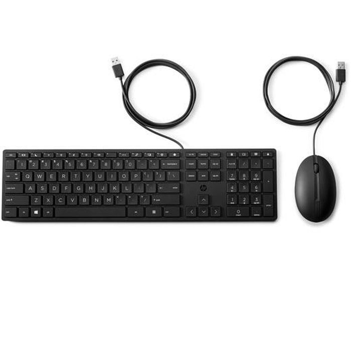 Клавиатура с мишка HP 9SR36AA#ABE Испанска Qwerty Черен