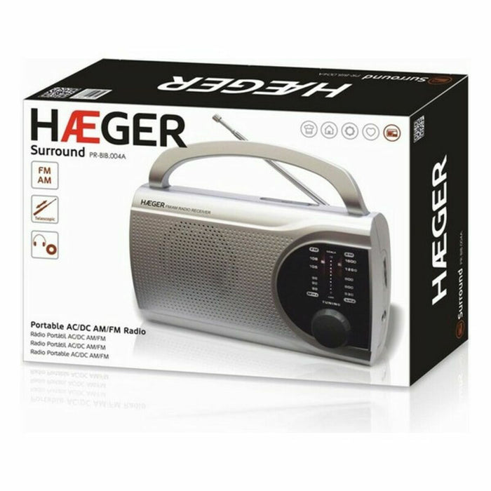 AM / FM радио Haeger PR-BIB.004B Сив