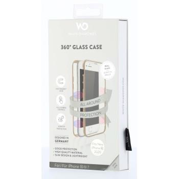Гръб HAMA White Diamonds, 360&deg; стъкло, за Apple iPhone 7/8/SE 2020, Златист