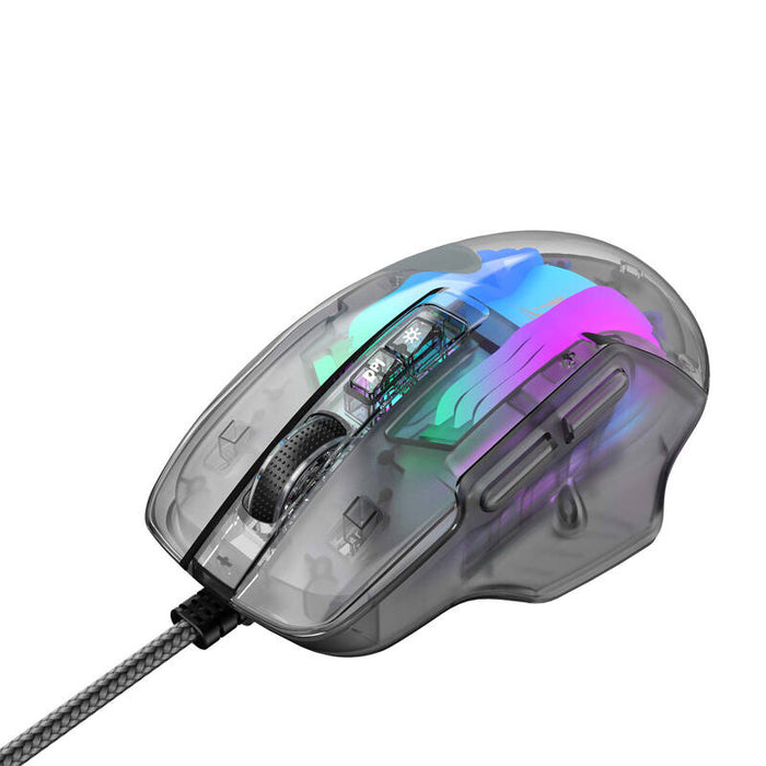 Жична мишка за игри Havit MS1011SE (прозрачна/черна)
