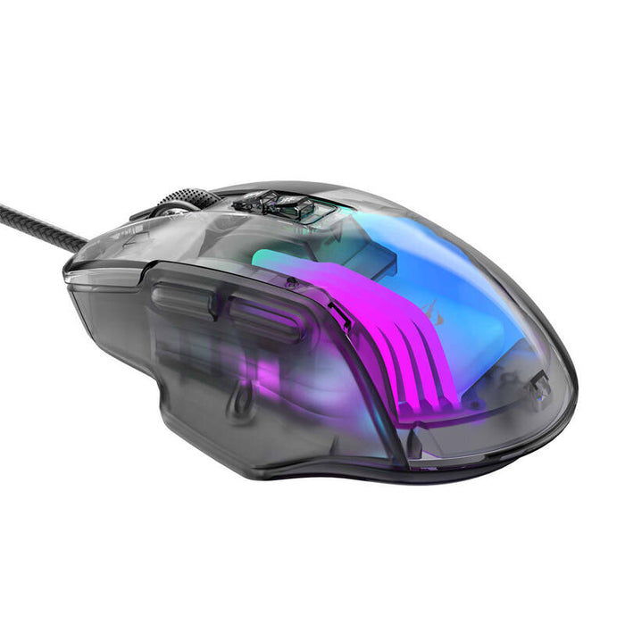 Жична мишка за игри Havit MS1011SE (прозрачна/черна)