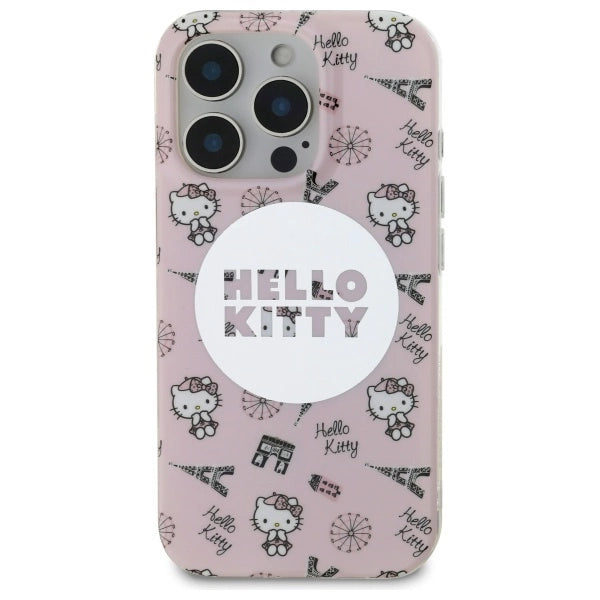 Калъф Hello Kitty IML All Over Paris Magsafe за iPhone 16 Pro - розов