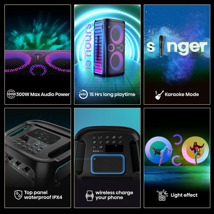 Преносими блутут колони Hisense Черен 300 W