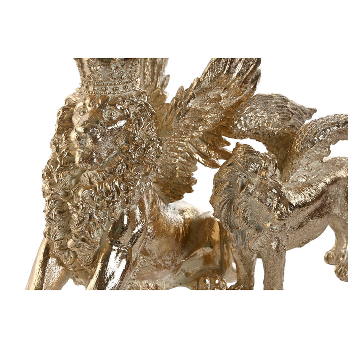 Декоративна фигурка Home ESPRIT Златен Лъв 20 x 10,5 x 17,5 cm 29 x 13 x 25 cm (2 броя)