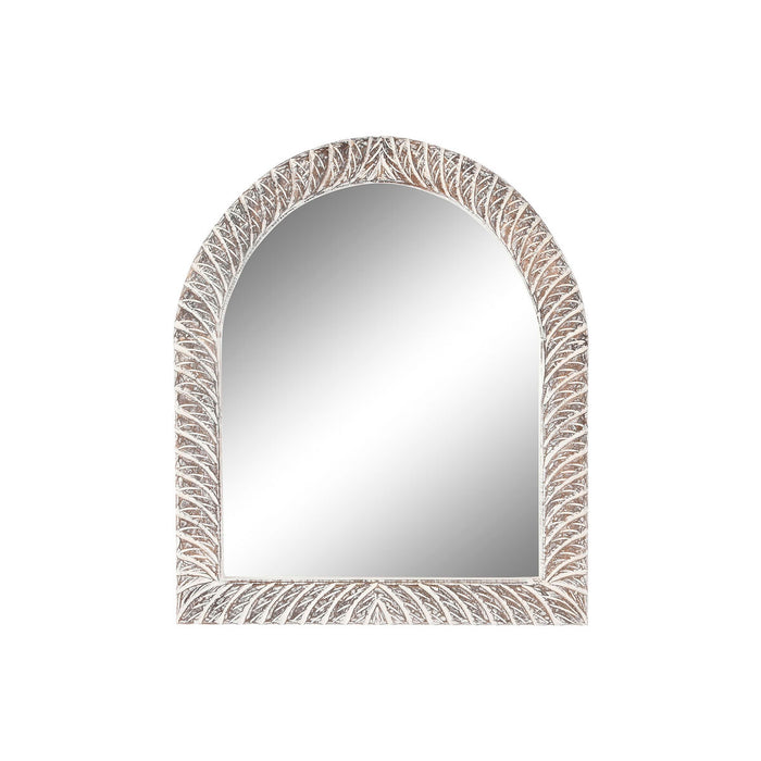 Стенно огледало Home ESPRIT Бял Кафяв Гранитогрес Дърворезба 75 x 4 x 90 cm