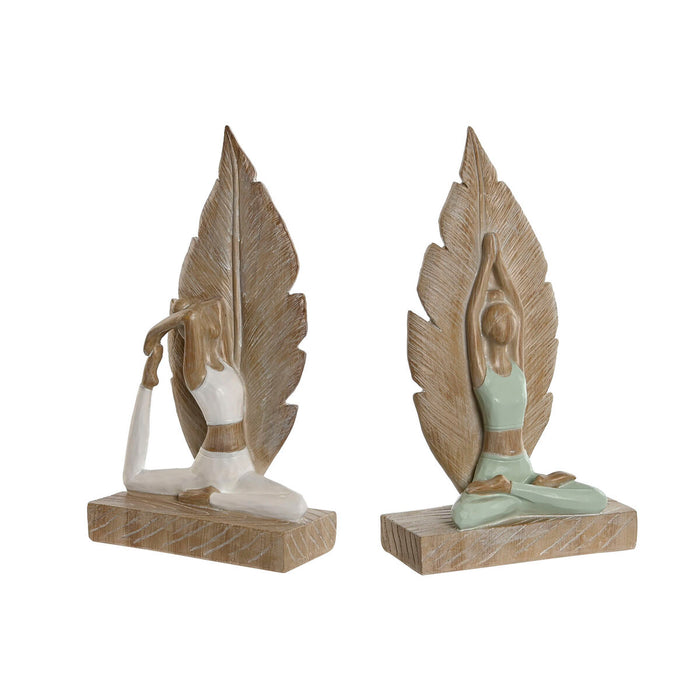 Декоративна фигурка Home ESPRIT Бял Зелен Scandi 15,5 x 7,5 x 26,5 cm (2 броя)
